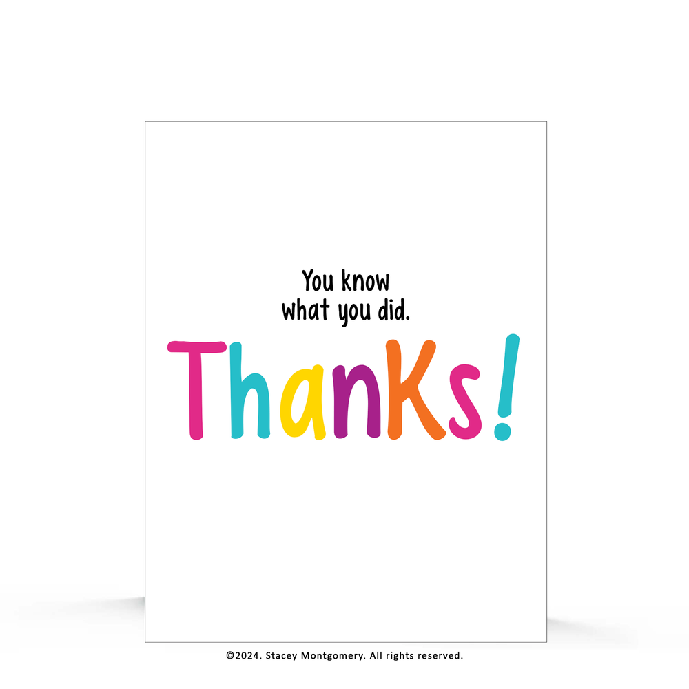 ☀️ You Know What You Did Gratitude Card | Gratitude Card