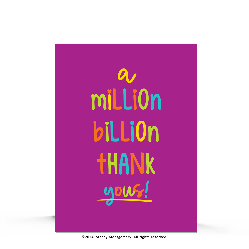 ☀️ Million Billion Thank Yous | Gratitude Card