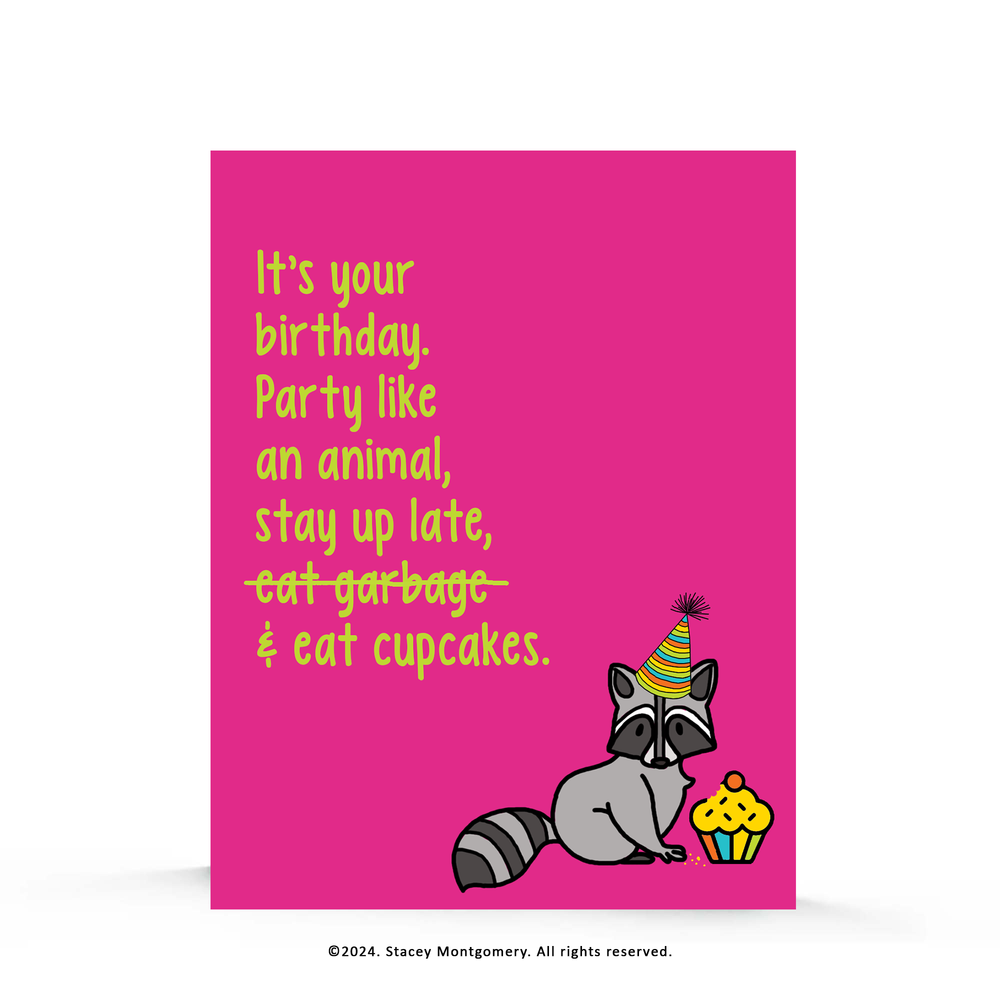 ☀️ Raccoon | Birthday Card