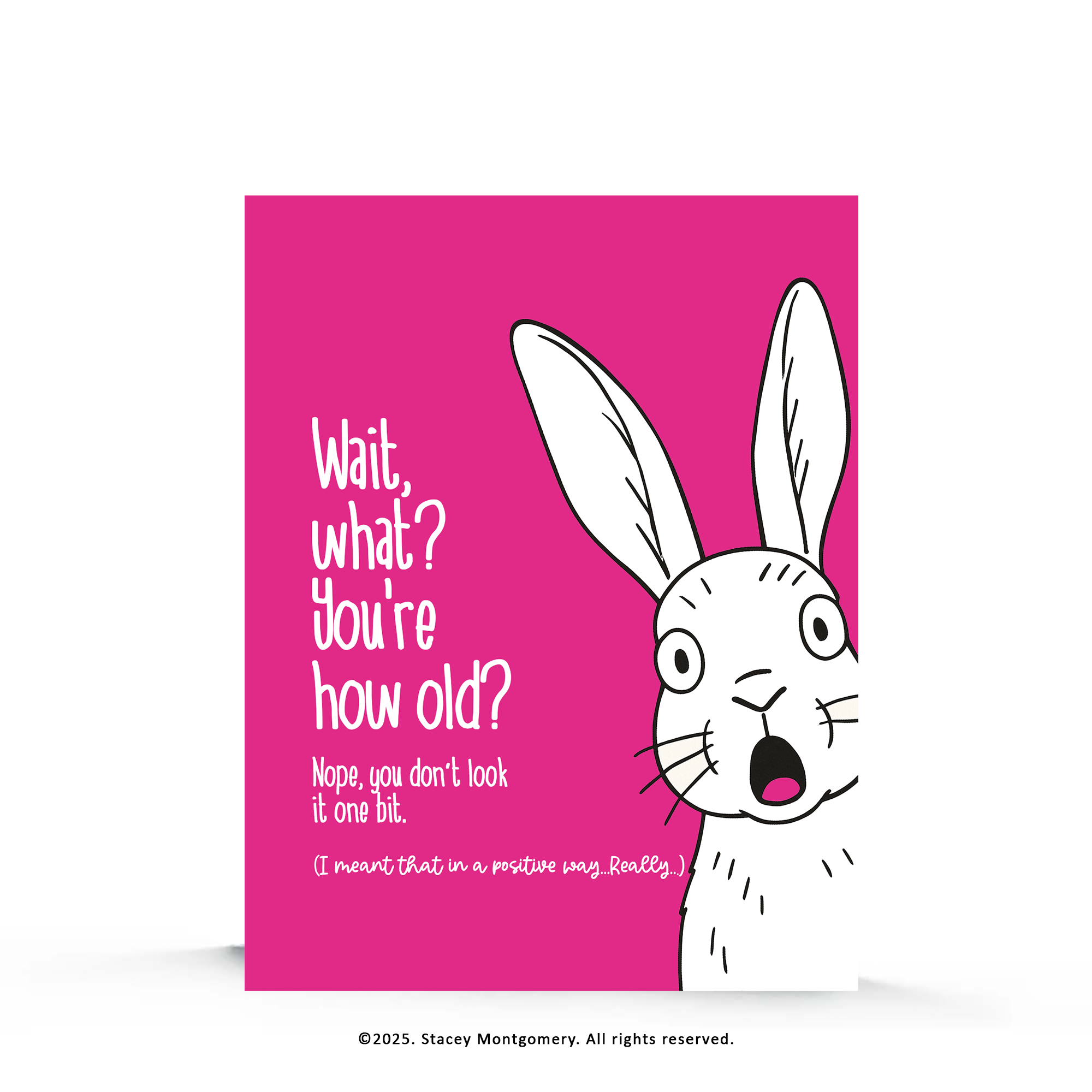 ☀️ Surprised Bunny Funny Birthday Card