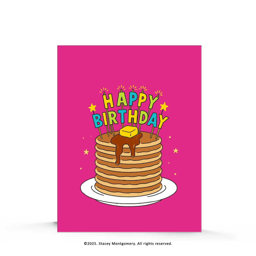 ☀️ Birthday Pancakes Card – Fun Breakfast Birthday Card