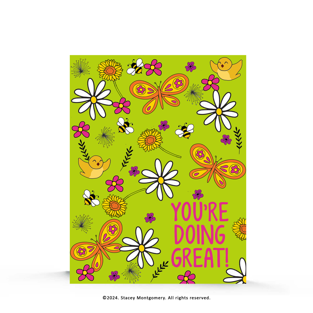 ☀️ You’re Doing Great Card – Cheerful Floral Encouragement