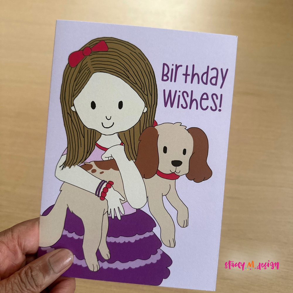 Girl and Pup | Birthday Card - CLOSEOUT SALE