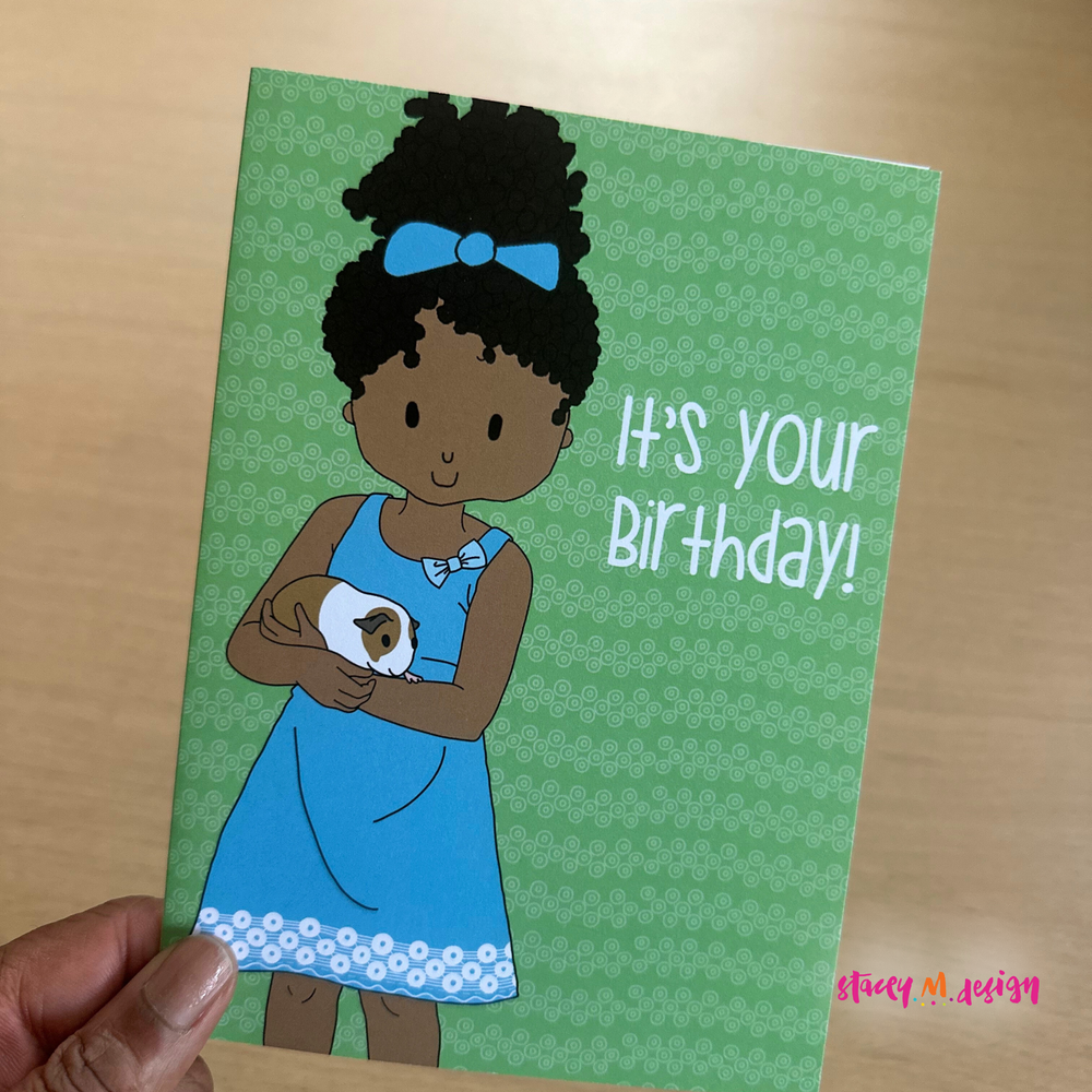 Guinea Pig Girl | Birthday Card - CLOSEOUT SALE