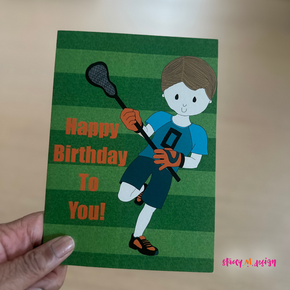 Lacrosse Boy | Birthday Card - CLOSEOUT SALE