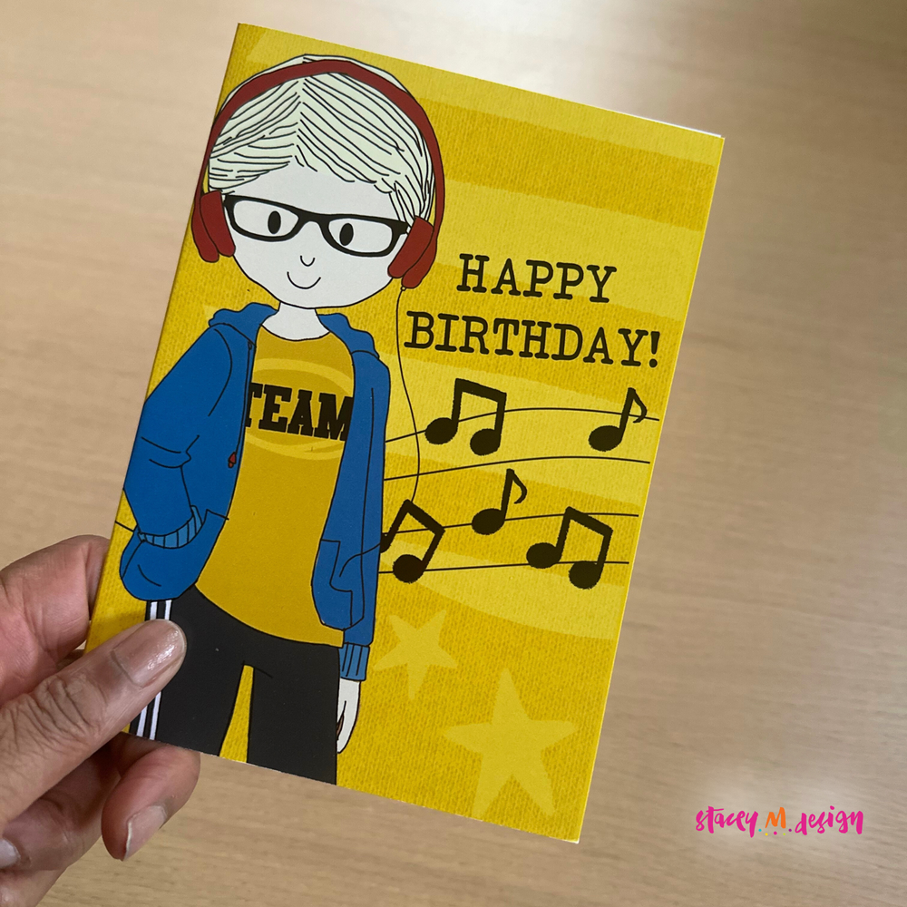 Music Boy | Birthday Card - CLOSEOUT SALE