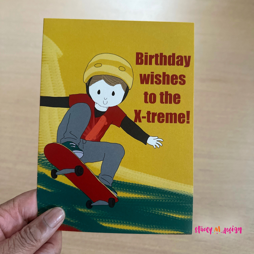 Skateboard Boy | Birthday Card - CLOSEOUT SALE