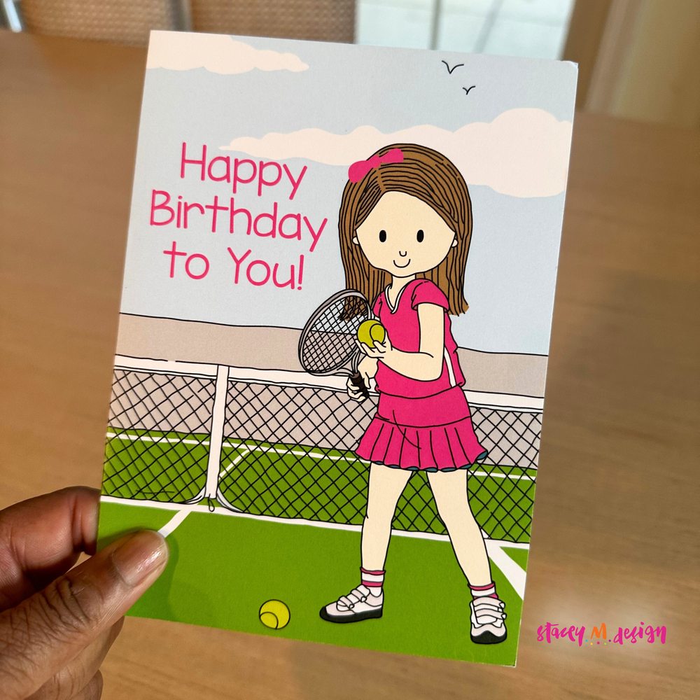 Tennis Girl | Birthday Card - CLOSEOUT SALE