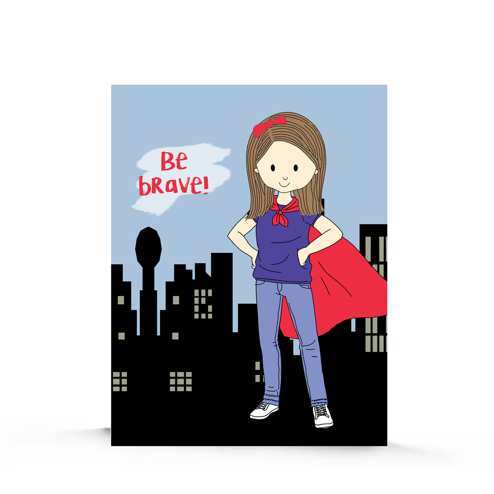 Encouragement Card for Girls | Encouragement Card | Be Brave | You got this | Superhero | Super Girl | Card for kids | First day of school