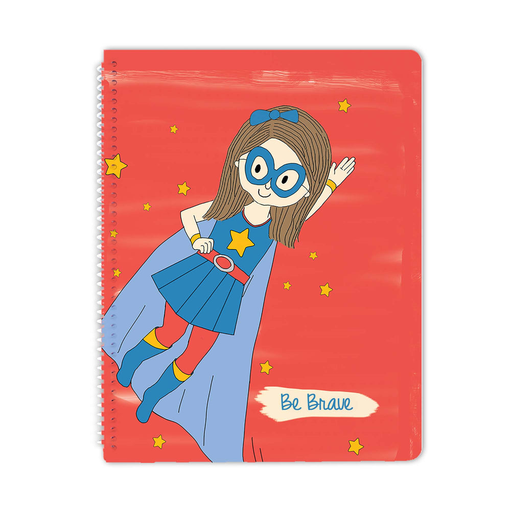 Super Girl Be Brave Spiral Notebook with Lines