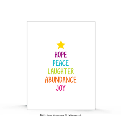 Joy Tree | Holiday Card | Christmas Card - Set of 10