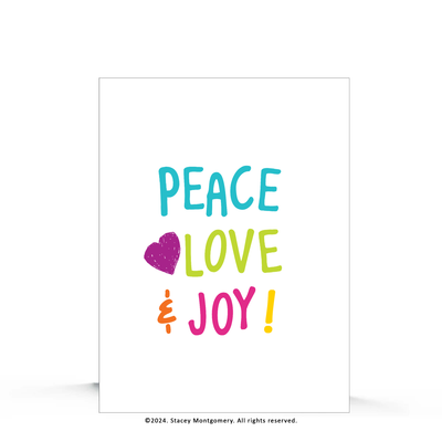 Peace Love & Joy | Holiday Card | Christmas Card - Set of 10