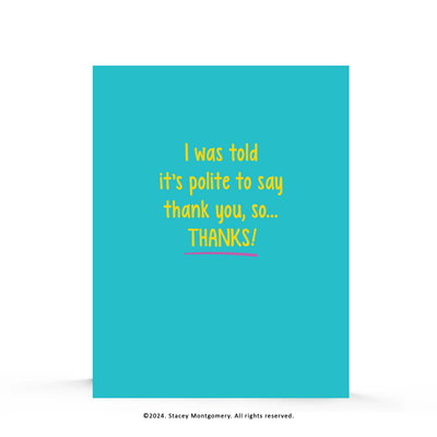 ☀️ Polite to Say Thank You | Thank You Card