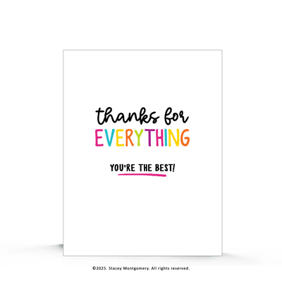 ☀️ Thanks for Everything You’re the Best Card