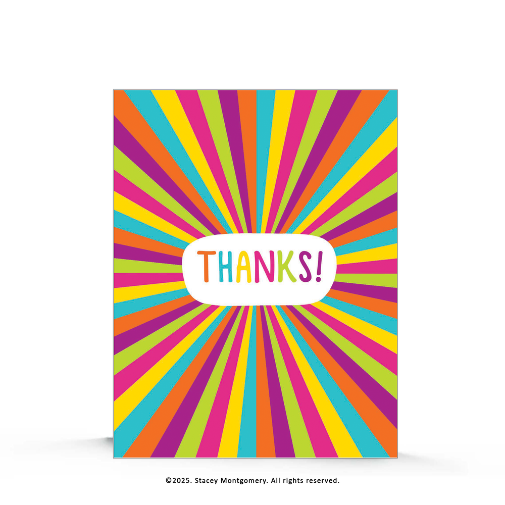 Colorful Starburst Thank You Card