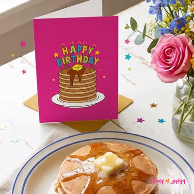 Birthday Pancakes Card – Fun Breakfast Birthday Card