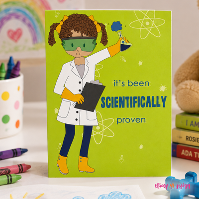 Science Girl Birthday Card | Scientist Birthday Cards for Girls | Empower Girls | Kids Birthday Card