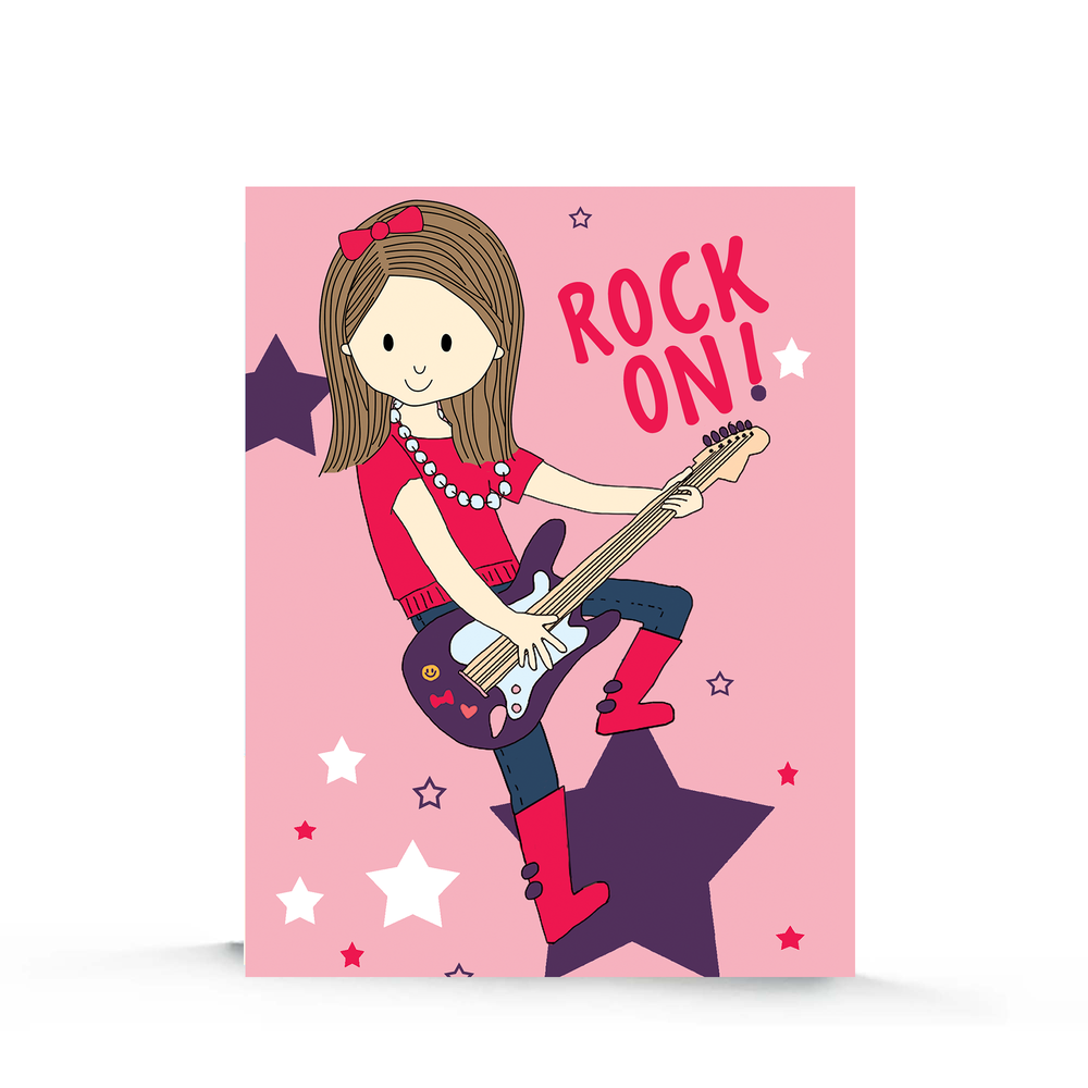 Birthday Card for Girl | Rocker Birthday Card | Birthday Card for Kids | Birthday Gift | Guitar Birthday Card | Rock on Birthday Card